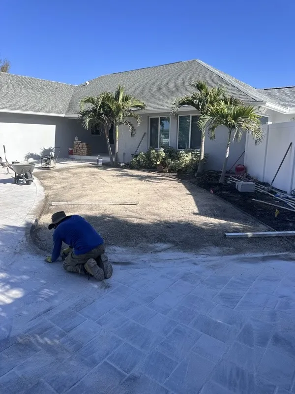 Paver and travertine hardscape by Master360 Services in Largo, FL