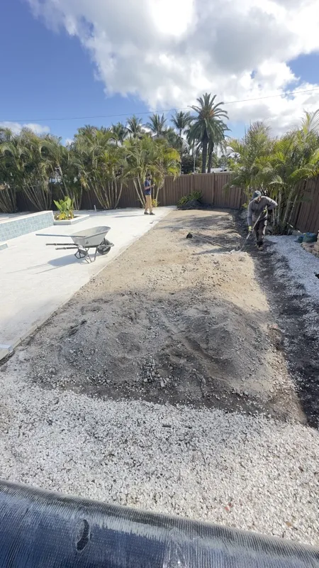 Paver and travertine hardscape by Master360 Services in Bradenton, FL